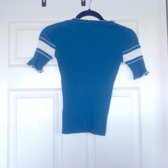 MAGASCHONI XS/TP SKY BLUE TOP W WHITE STRIPE - Picture 2 of 4
